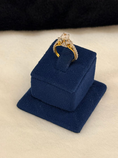 925 Silver GoldPlated Ring-Sr114