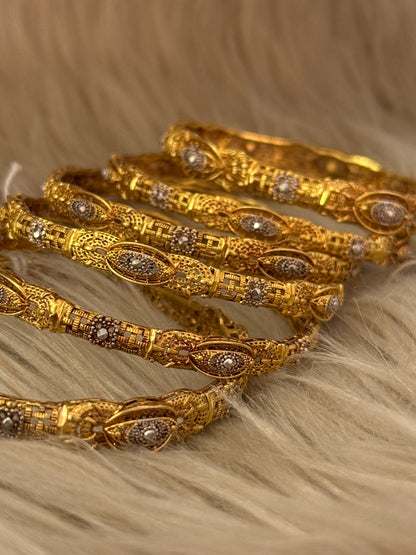 925 Silver Gold Plated Bangles-Sbg50