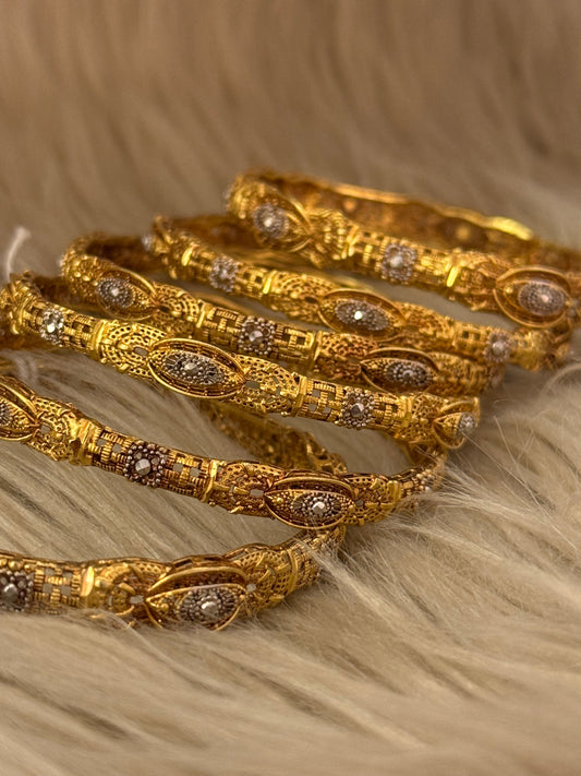 925 Silver Gold Plated Bangles-Sbg50