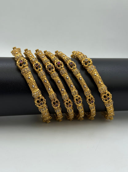 925 Silver Gold Plated Bangles-Sbg31