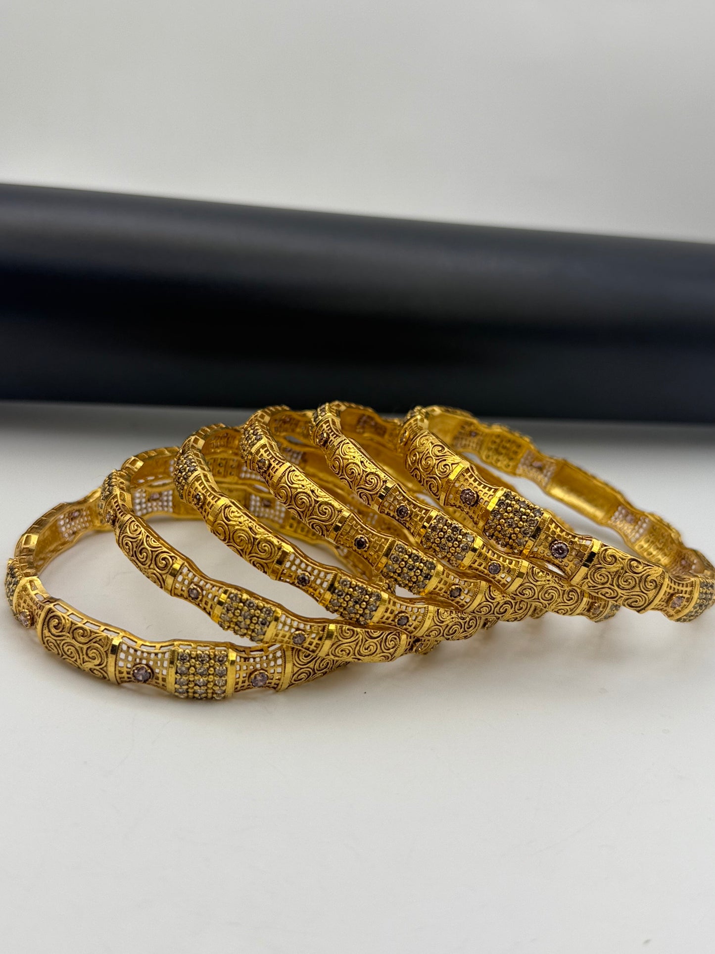 925 Silver Gold Plated Bangles-Sbg4