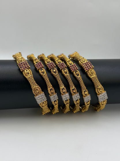 925 Silver Gold Plated Bangles-Sbg21