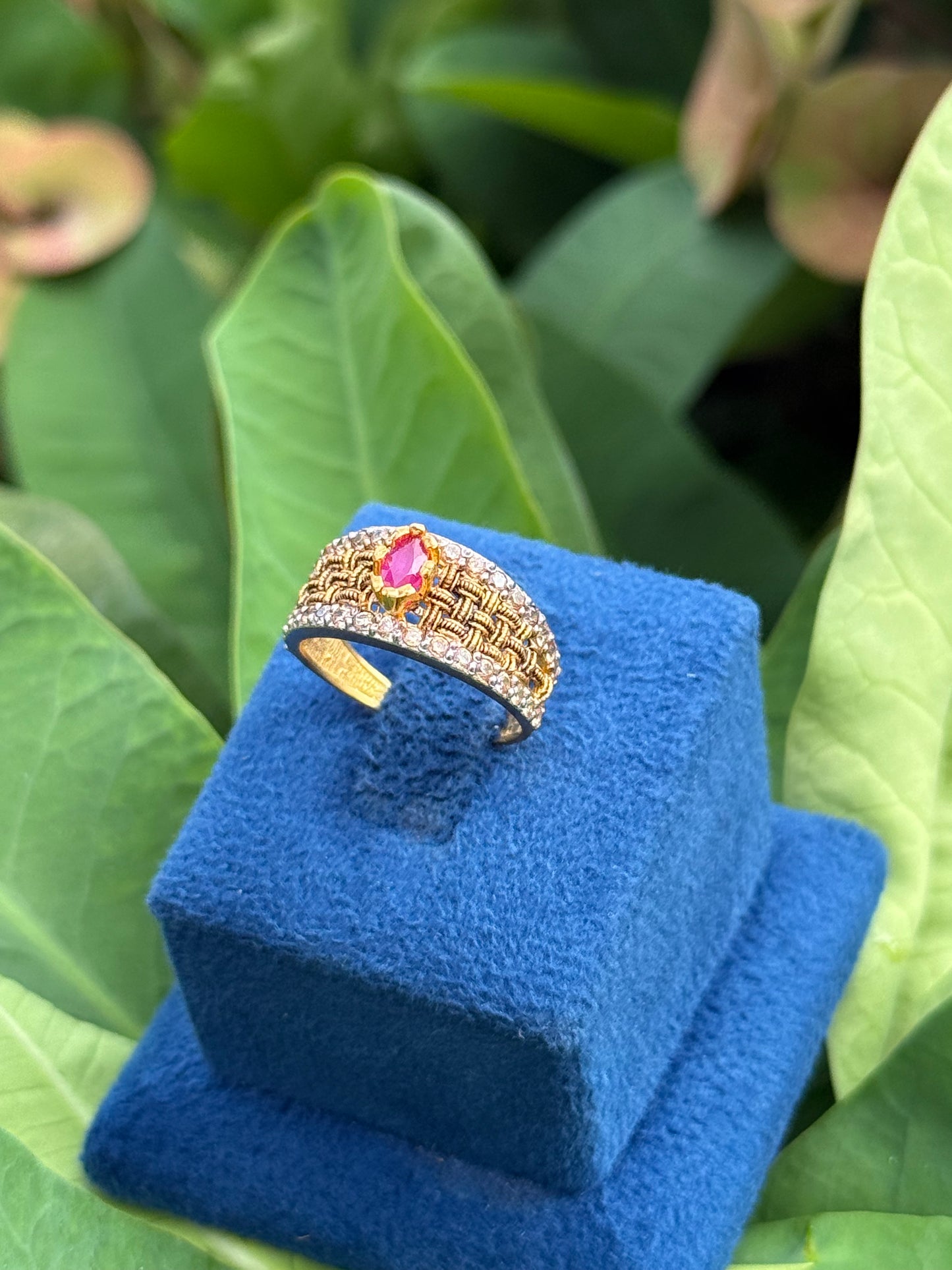 925 Silver GoldPlated Ring-Sr168