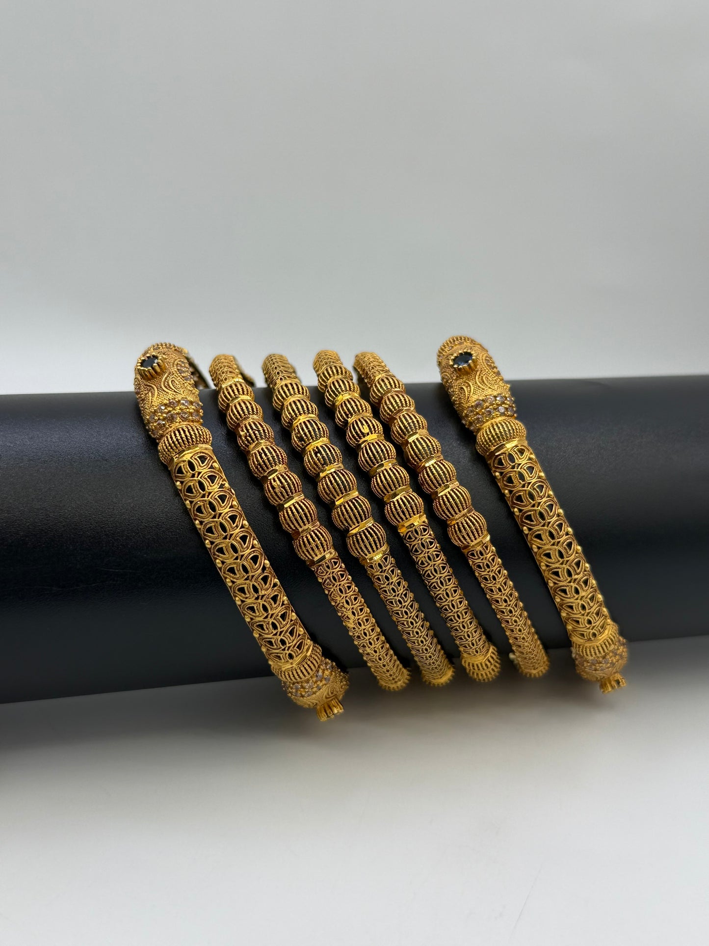 925 Silver Gold Plated Bangles-Sbg44