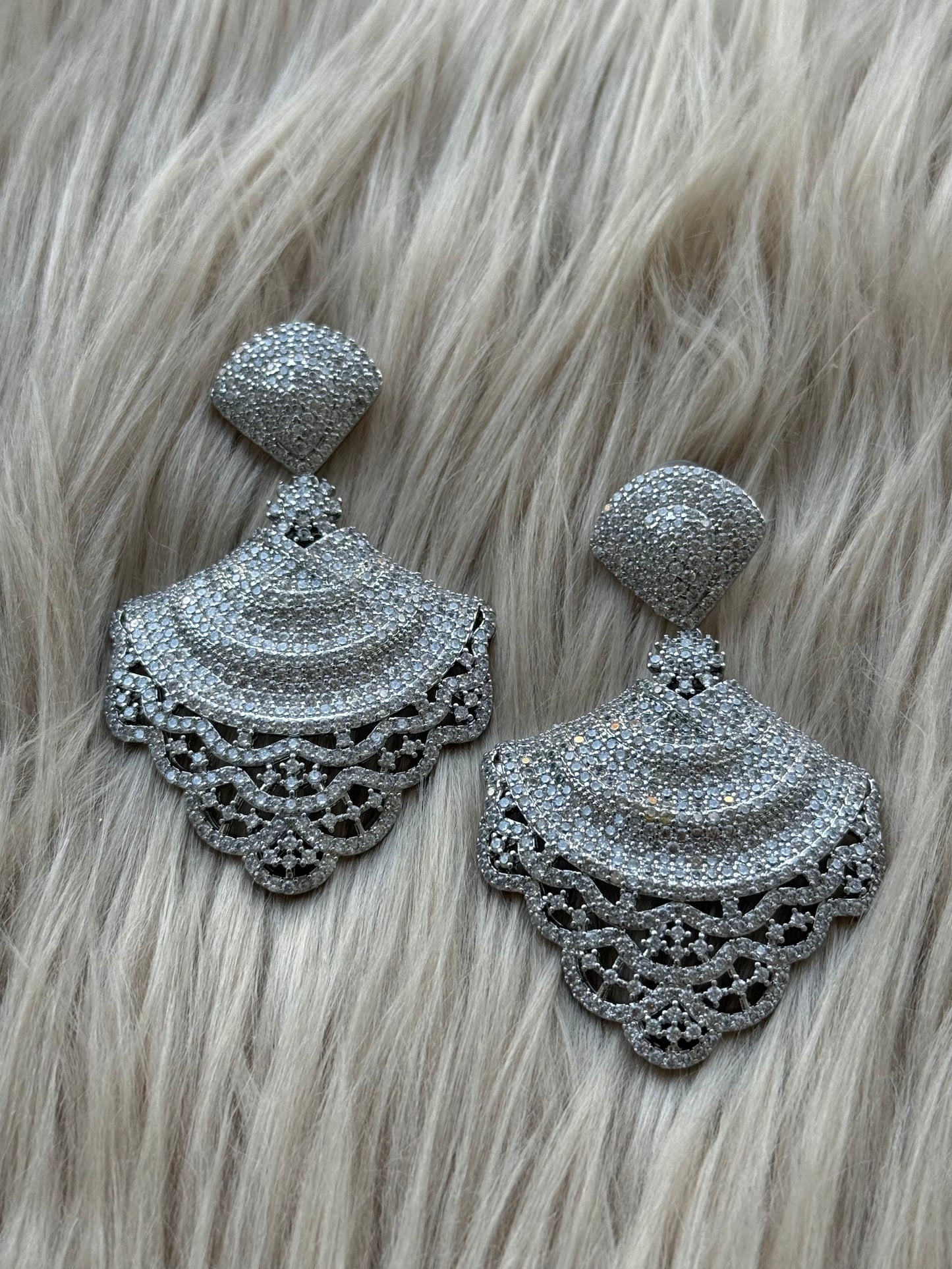 Rhodium Plated Earrings-Er95