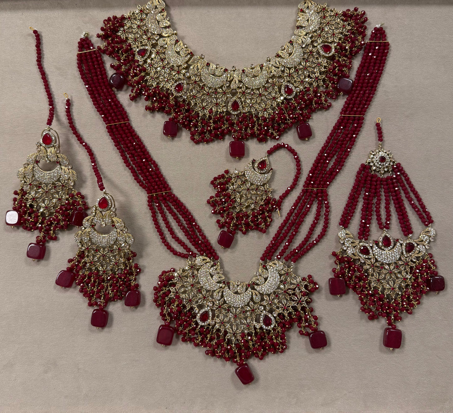 Red Polky Style Bridal sets-Bs62