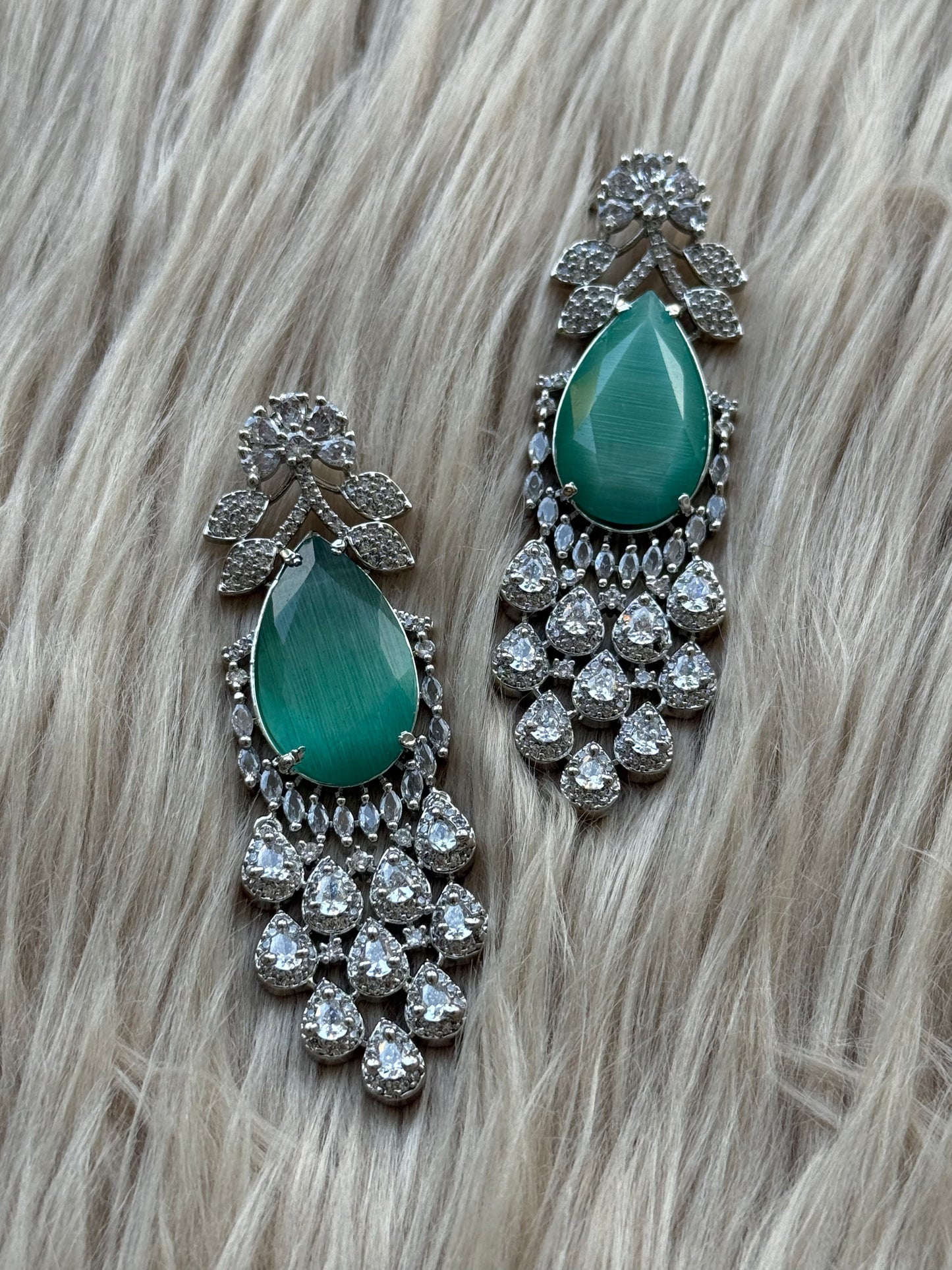 Rhodium Plated Earrings-Er91
