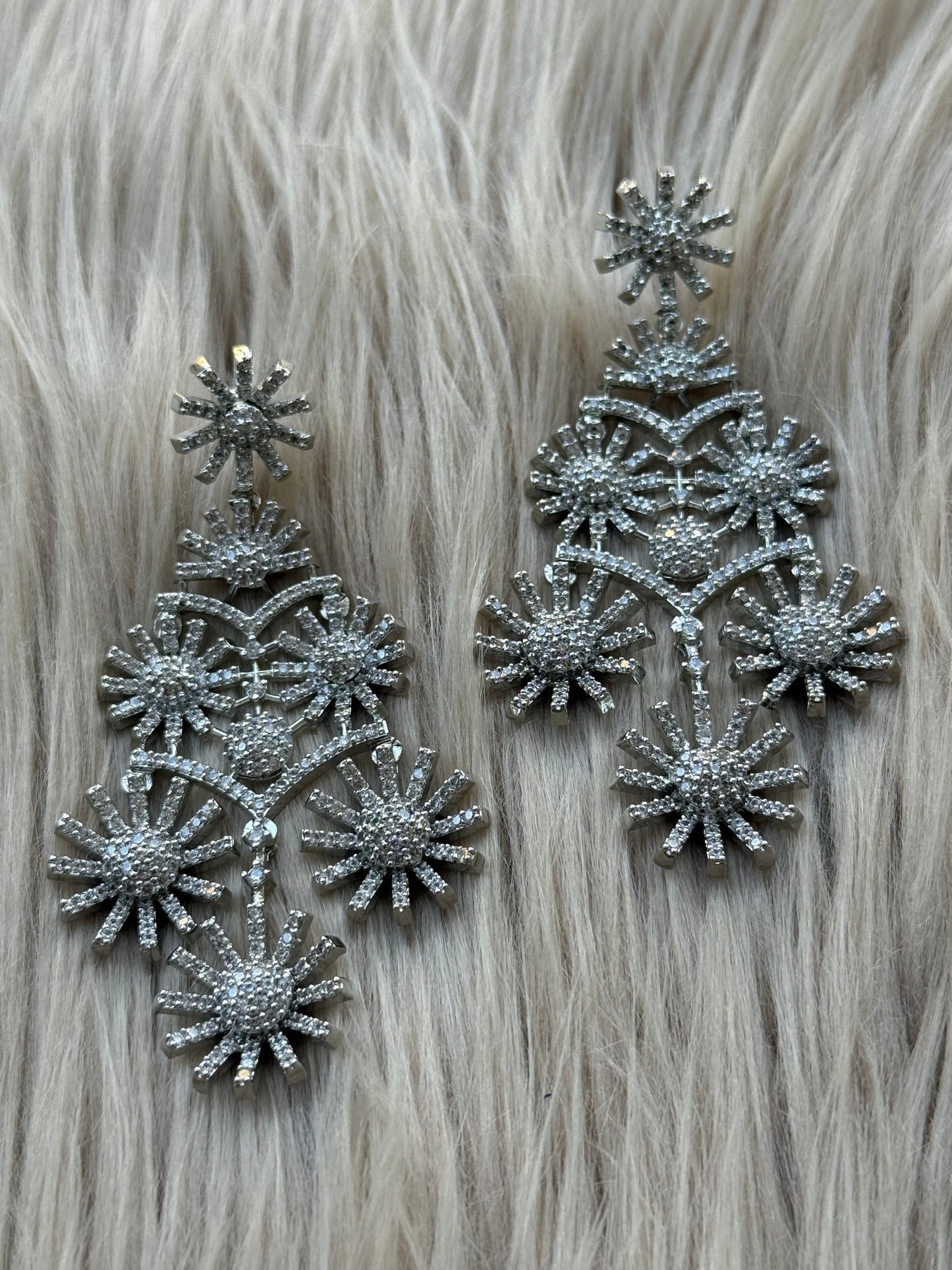 Rhodium Plated Earrings-Er94