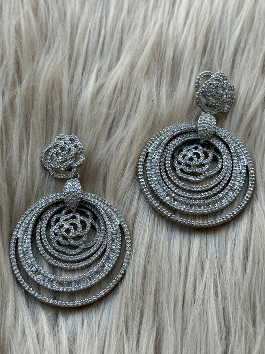 Rhodium Plated Earrings-Er96