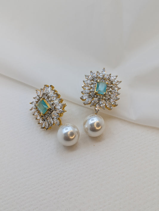 Classic Pearl Zircons Earrings-ER13