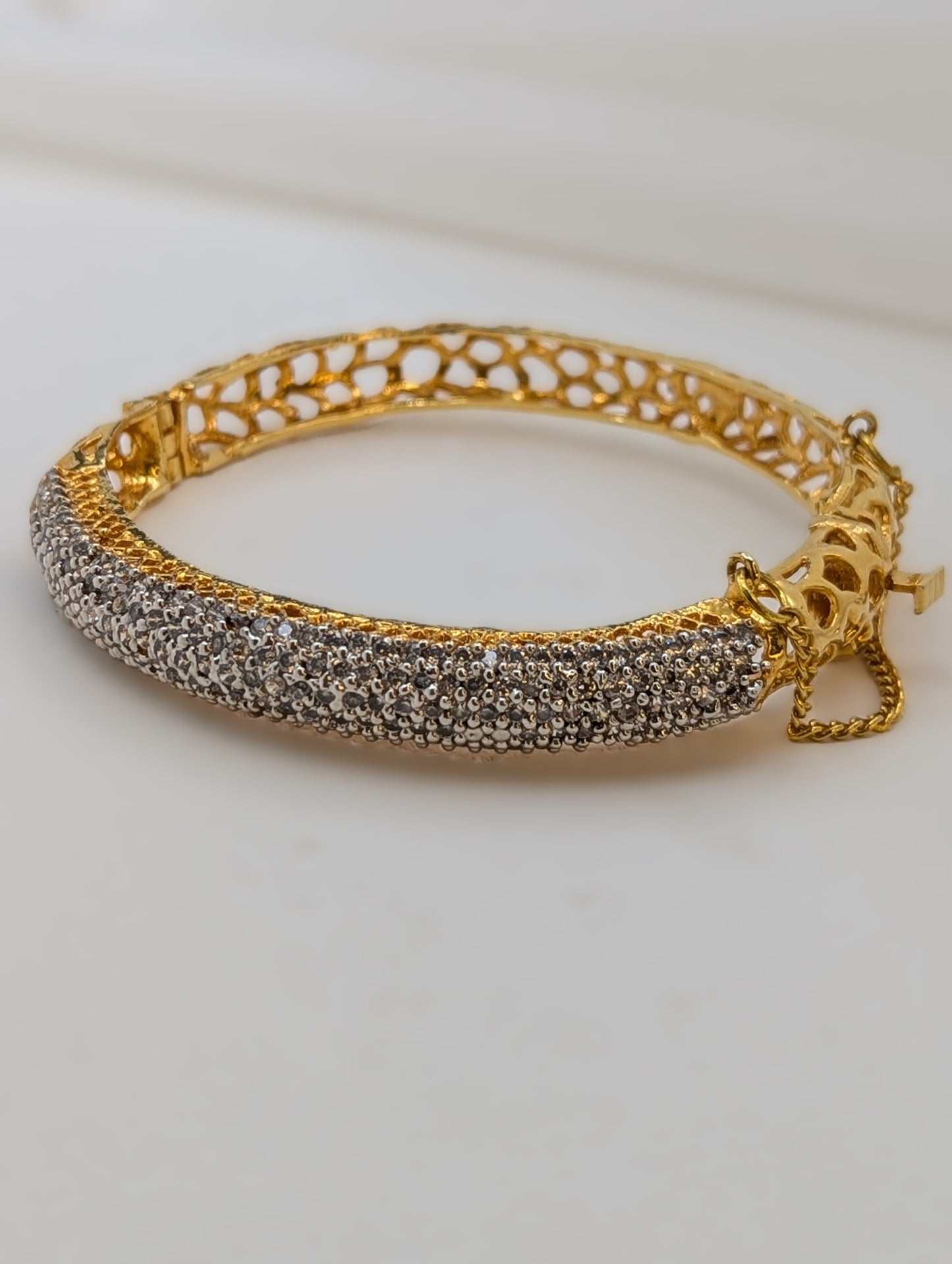 Gold Plated Zircon Bangle-B7